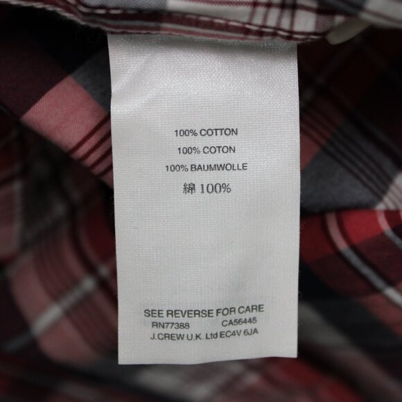 J Crew Shirt NWT Mens XL Red/Blue/White 2 Ply Cotton Secret Wash Slim Fit L/S - Picture 10 of 14